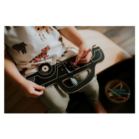 milin Dřevěná křídová tabule retro auto Saturn