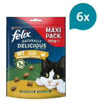 FELIX Naturally Delicious pamlsek pro kočky s kuřecím masem a šantou kočičí 6× 180 g