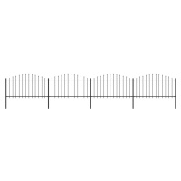 vidaXL Zahradní plot s hroty ocel (1,25–1,5) x 6,8 m černý