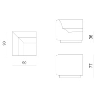 Prostoria designové sedačky Layout Sofa Corner Seat M