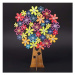 AMADEA Dřevěný 3D barevný strom s květy, výška 20 cm