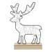 HIT Vánoční dekorace na dřevěném podstavci LED jelen
