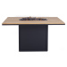 Krbový plynový stůl Cosiloft 120 vysoký jídelní stůl černý rám / deska teak (neobsahuje sklo) CO