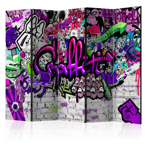 Paraván Purple Graffiti Dekorhome Artgeist