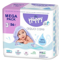 3x Bella Happy Baby Ubrousky vlhčené mega pack Aqua care 56 ks