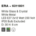 NOVA LUCE stropní svítidlo ERA bílé sklo a křišťál chromovaný kov E27 4x12W 6311801