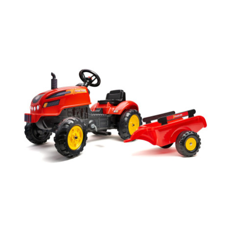 FALK Šlapací traktor 2046AB X-Tractor s přívěsem a otevírací kapotou - červený