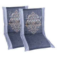 GO-DE Textil Podsedák Living Garden, 1 kus / 2 kusy (garden furniture cushion, šedá, nízká opěrk