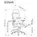 Kancelářská otočná židle SONAR — síť / látka, černá