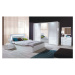 Ložnicový komplet ASIENA (skříň 208+postel+2x noční stolek), bílá / vysoký bílý lesk HG