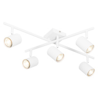 Moderní stropní svítidlo bílé 5-ti světelné nastavitelné čtvercové - Jeana