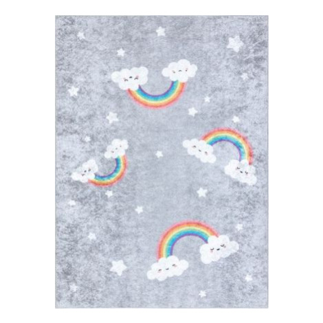 Dětský kusový koberec Junior 52063.801 Rainbow grey FOR LIVING