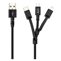 Epico opletený kabel 3in1 (USB-C, MicroUSB a Lightning to USB-A) - černý