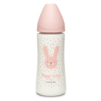 Suavinex Premium Hygge Láhev na kaši 4m+ 360 ml 1 ks králík růžový