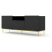 ARTBm TV stolek DIUNA 145 2D1K | černý mat Provedení: Černý mat / zlatá podnož