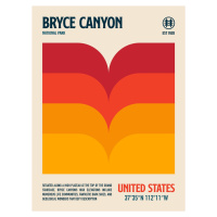 Ilustrace Bryce Canyon National Park Travel Poster, Retrodrome, (30 x 40 cm)