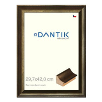 DANTIK rámeček 29,7 × 42, Ferrosa bronzový plexi čiré