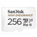 SanDisk MicroSDXC karta 256GB High Endurance (R:100/W:40 MB/s, Class 10, U3 V30) + adaptér