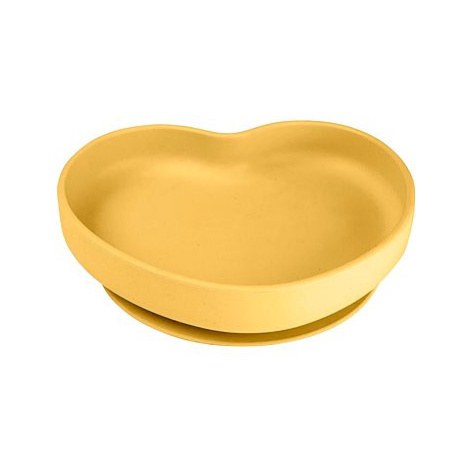 Canpol babies Silikonový talíř s přísavkou Srdce žlutý