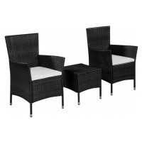 vidaXL 3dílný bistro set polyratan černý