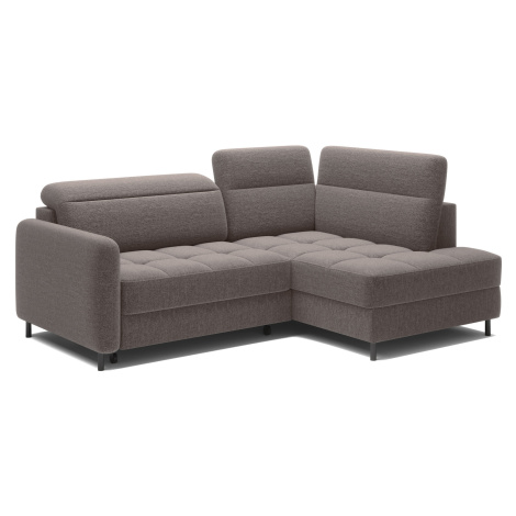 Rohová sedačka Barea pravá s pohyblivými opěrkami hlavy a kovovými nožkami - ELTAP