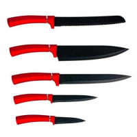 KITCHISIMO Sada nožů Rosso 5ks nepřilnavý povrch