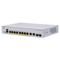 Cisco switch CBS350-8P-2G-EU (8xGbE, 2xGbE/SFP combo, 8xPoE+, 67W, fanless)