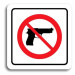 Accept Piktogram "zákaz vstupu se zbraní" (80 × 80 mm) (bílá tabulka - barevný tisk)