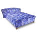 Čalouněná postel KERALA 180x200 cm, modrá látka