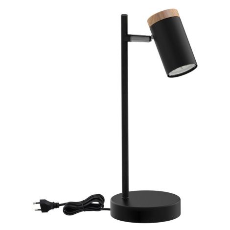 STOLNÍ LAMPA LAGOS ČERNÁ 1X15W GU10 STÍNIDLO ČERNÉ+DŘEVĚNÉ CANDELLUX