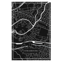 Mapa Strasbourg black, (26.7 x 40 cm)
