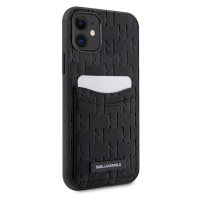 Zadní kryt Karl Lagerfeld Saffiano Monogram Card Slot pro Apple iPhone 11, černá