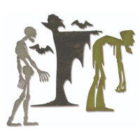 Vyřezávací kovové šablony Thinlits - Zombie, Smrtka, Dracula (4 ks)