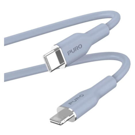 PURO Soft Lightning/USB-C kabel, 1,5 m světle modrý