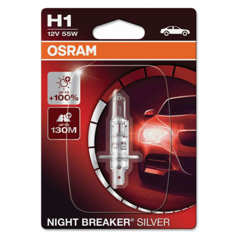 OSRAM H1 12V 55W P14,5s NIGHT BREAKER SILVER +100% 1ks 64150NBS-01B