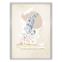 Dekoria Plakát Beige Abstract I, 40 x 50 cm, Zvolit rámek: Stříbrný