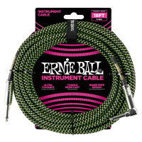 Ernie Ball 18' Braided Cable Black/Green