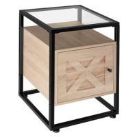 TecTake Noční stolek Kidderminster 40 × 43 × 60,5 cm - Industrial světlé dřevo, dub Sonoma