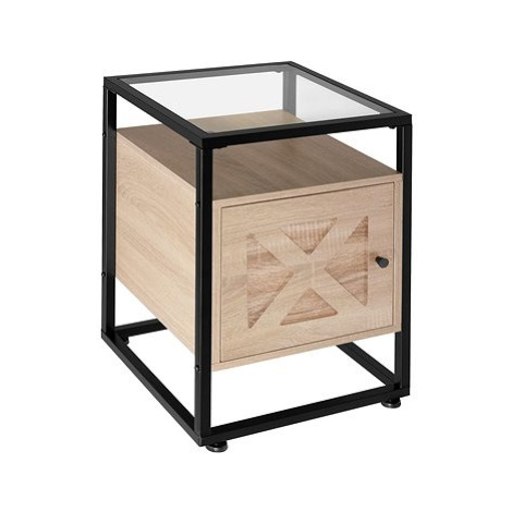 TecTake Noční stolek Kidderminster 40 × 43 × 60,5 cm - Industrial světlé dřevo, dub Sonoma