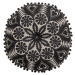 Černo-béžový dekorativní polštář Bloomingville Mandala, ø 36 cm