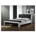 Dvoulůžková postel CASSANDRA –⁠ 160x200, PU kůže, bílá/černá