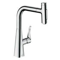 Dřezová baterie Hansgrohe Metris s vytahovací sprškou, 2 proudy chrom 73817000