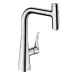 Dřezová baterie Hansgrohe Metris s vytahovací sprškou, 2 proudy chrom 73817000