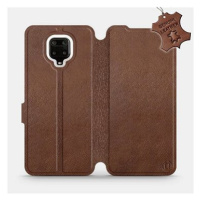 Flip pouzdro na mobil Xiaomi Redmi Note 9 Pro - Hnědé - kožené - Brown Leather