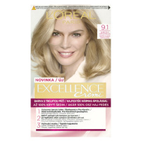 L'Oréal Paris Excellence Créme permanentní barva na vlasy 9.1 blond velmi světlá popelavá, 72+48