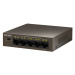 Tenda TEF1105P-4-63W PoE AT switch 4x PoE 802.3af/at, 5x 100Mb/s, PoE celkem 63W, fanless, PoE+