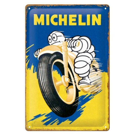 Plechová cedule Michelin - Motorcycle Bibendum, (30 x 20 cm) POSTERSHOP