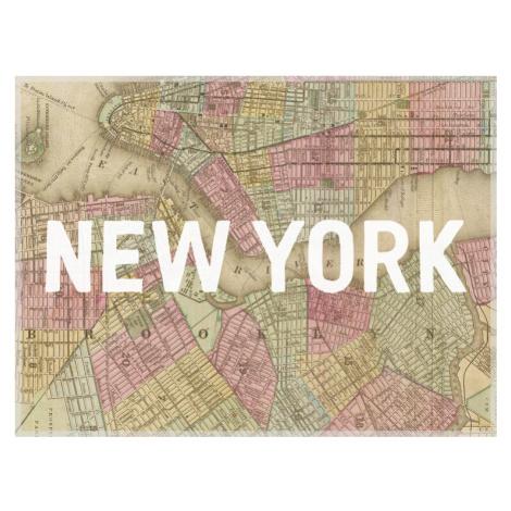 Mapa New York Map - Historical & Vintage Maps, 40x30 cm