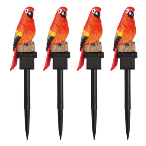 Sada dekorativních solárních svítidel, 4dílná, červený papoušek Livarno