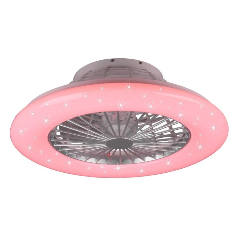 Reality Stropní LED svítidlo Stralsund s ventilátorem šedé, pr. 50 cm